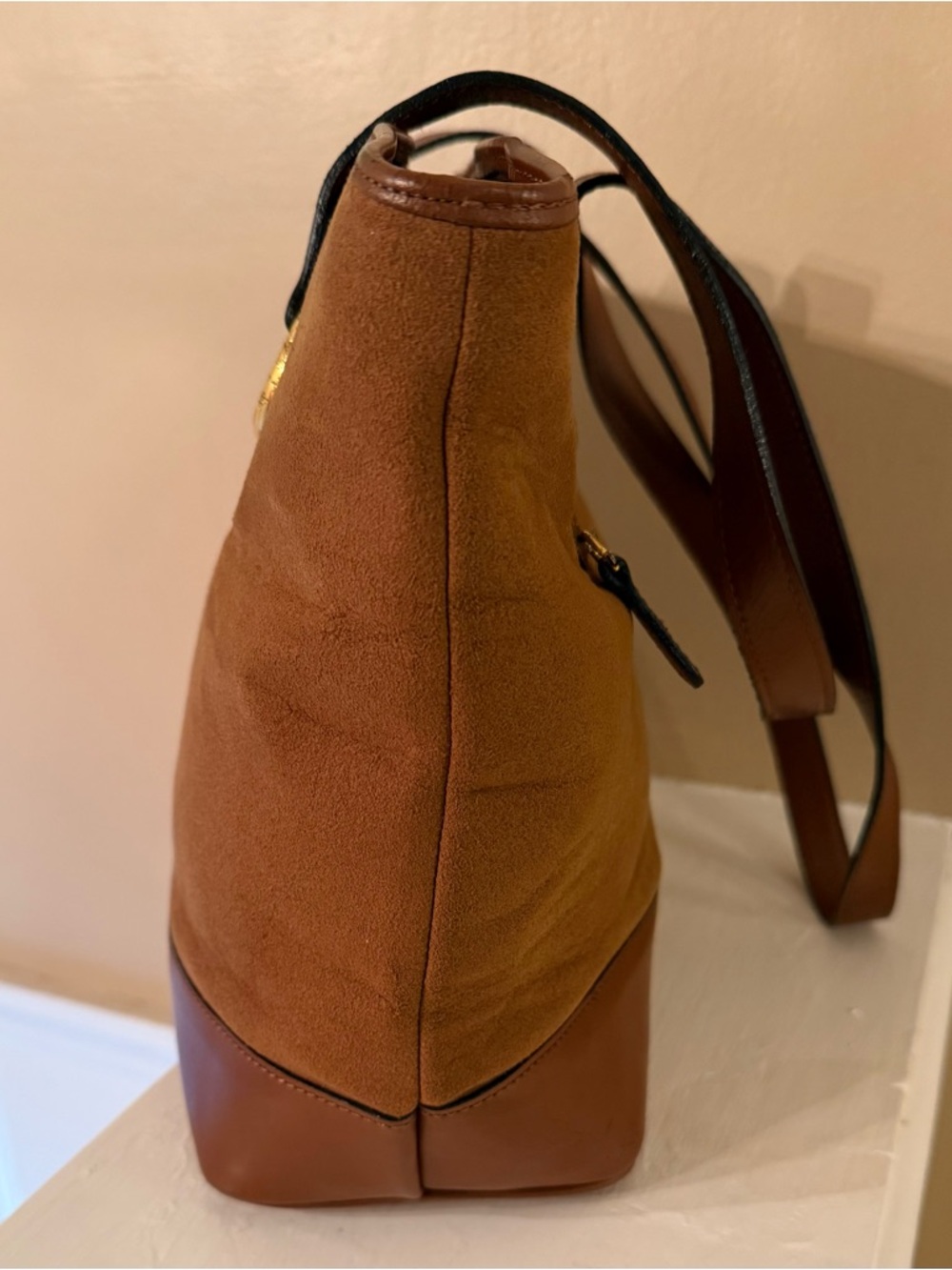 Nina Ricci  Vintage brown suede & Leather Tote Bag GUC - Picture 10 of 14